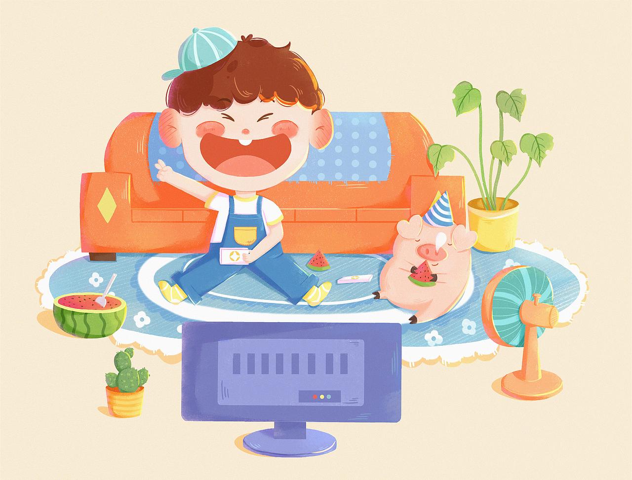 儿插—耶!又赢了！（图ZMzYyNzUxMzc2） - 儿童插画 - 站酷设计师北辞_bc原创素材 - 站酷ZCOOL