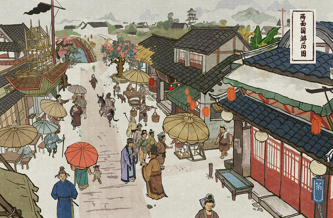 之前画的一个古风项目，画的《镜花缘》里面的故事（图ZMzUwNDQ1OTYw） - 艺术插画 - 站酷设计师侠路仙尘原创素材 - 站酷ZCOOL