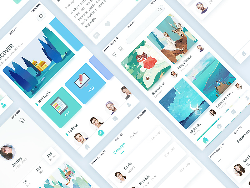 Dribbble一些小插画和小界面（图ZMTE4MjU1MzUy） - 其他UI - 站酷设计师CamilaQAQ原创素材 - 站酷ZCOOL