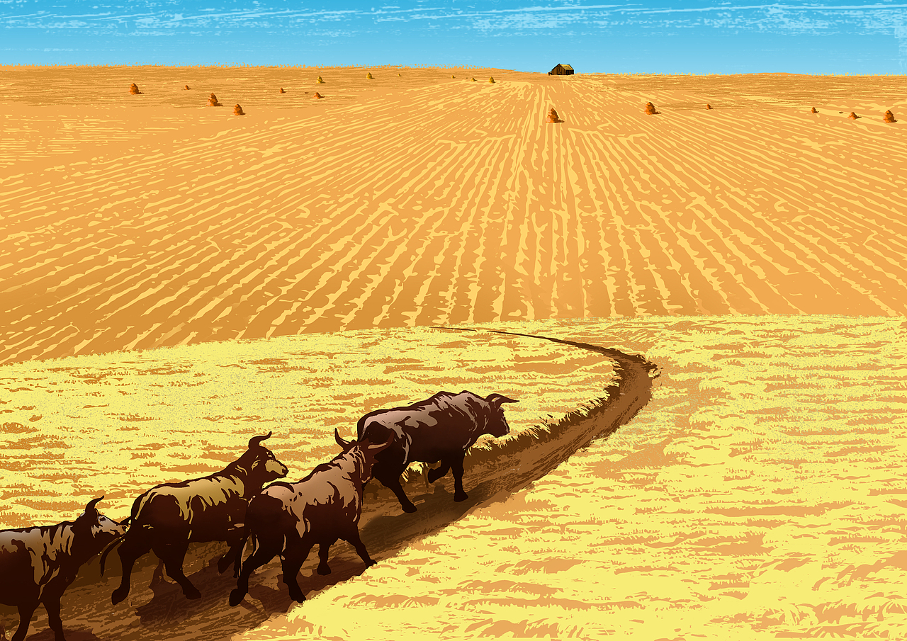 农历辛丑年版画系列拓荒牛