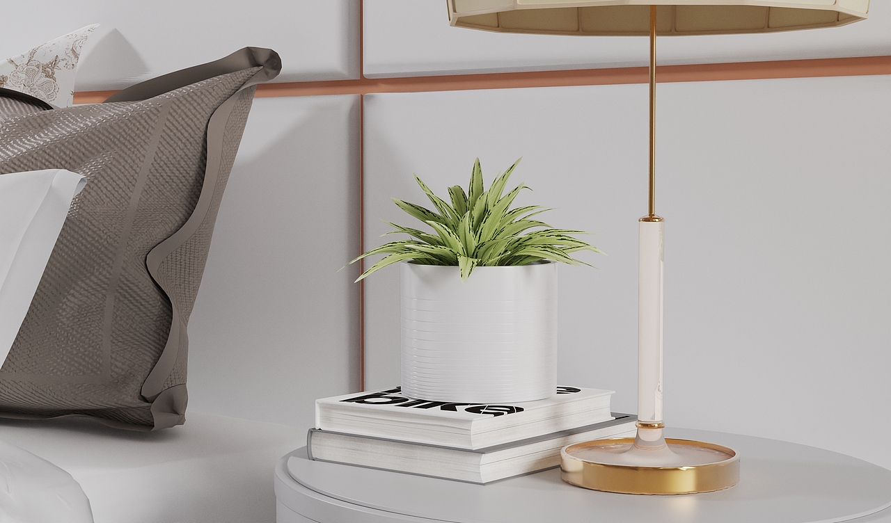 keyshot渲染素材简约卧室小场景