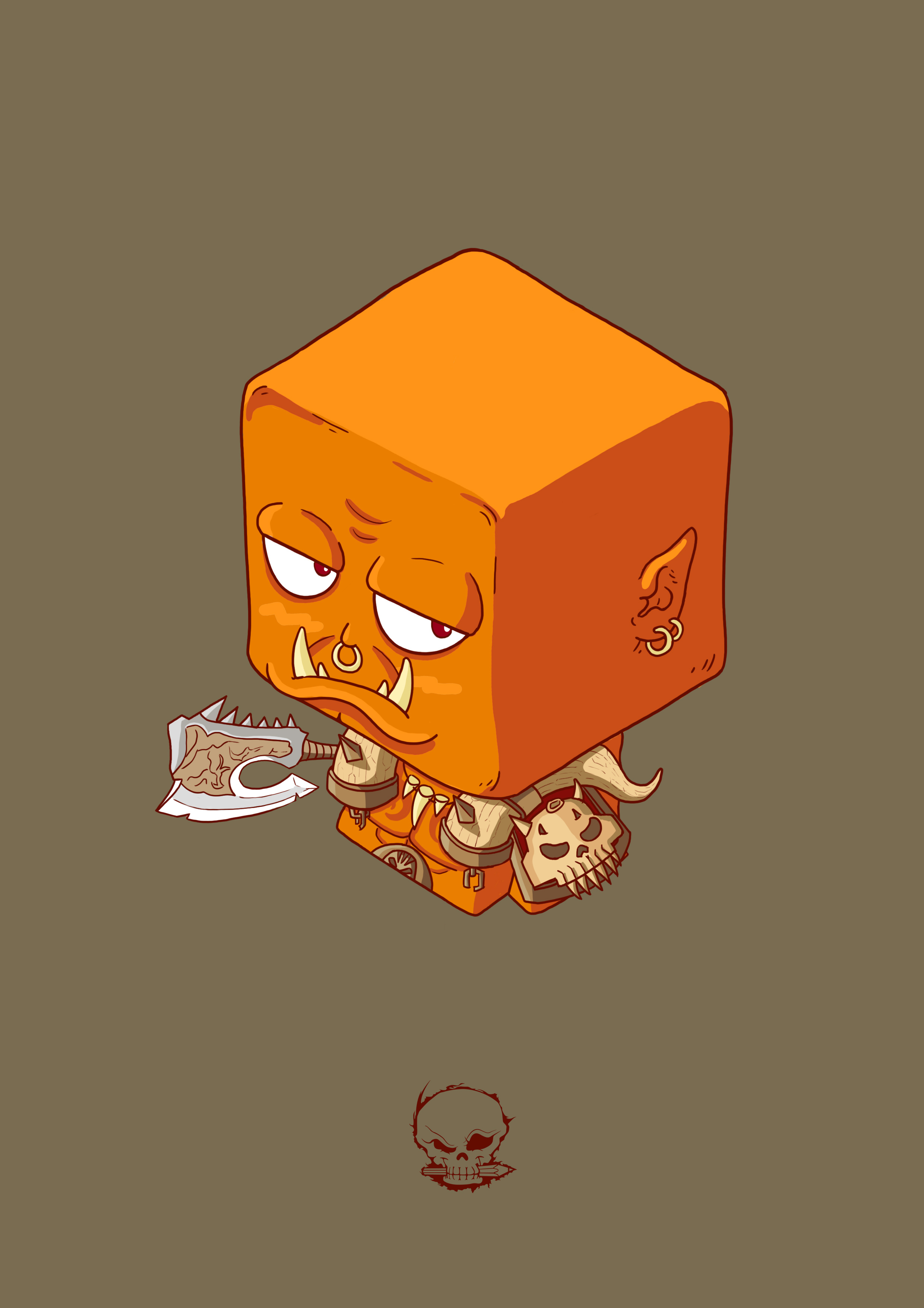 很早以前画的方块脑袋