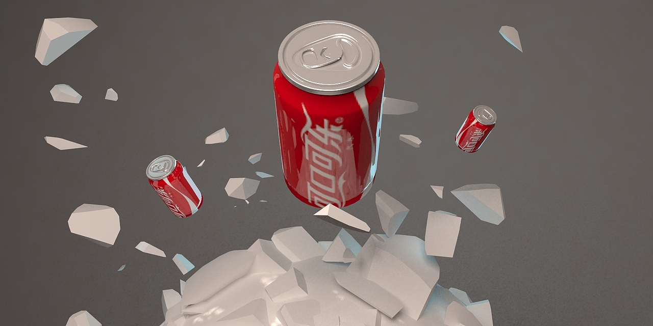 3D作品,冲破星球的可乐