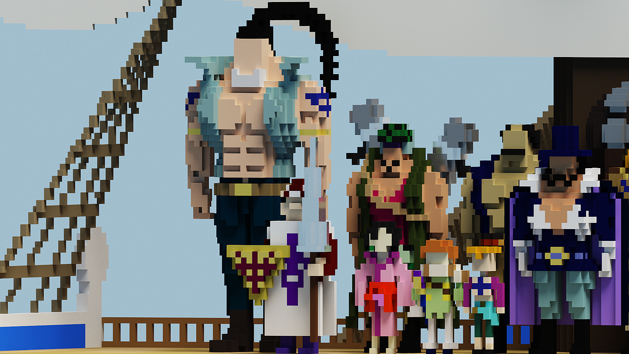 海贼王 顶上战争场景还原3 白胡子海贼团全员出击（图ZMjI3NDE3MTU2） - 动画/影视 - 站酷设计师体素艺术原创素材 - 站酷ZCOOL