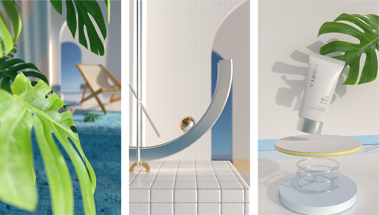 防晒乳×遮瑕笔 C4D产品动画（图ZMjA3MDM2ODky） - 动画/影视 - 站酷设计师待雨三刻原创素材 - 站酷ZCOOL