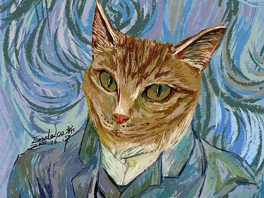 梵高貓（個(gè)人主頁(yè)-ZNTQxMjM1ODg=） - 藝術(shù)插畫 - 站酷設(shè)計(jì)師GODE_LEE_梨原創(chuàng)素材 - 站酷ZCOOL