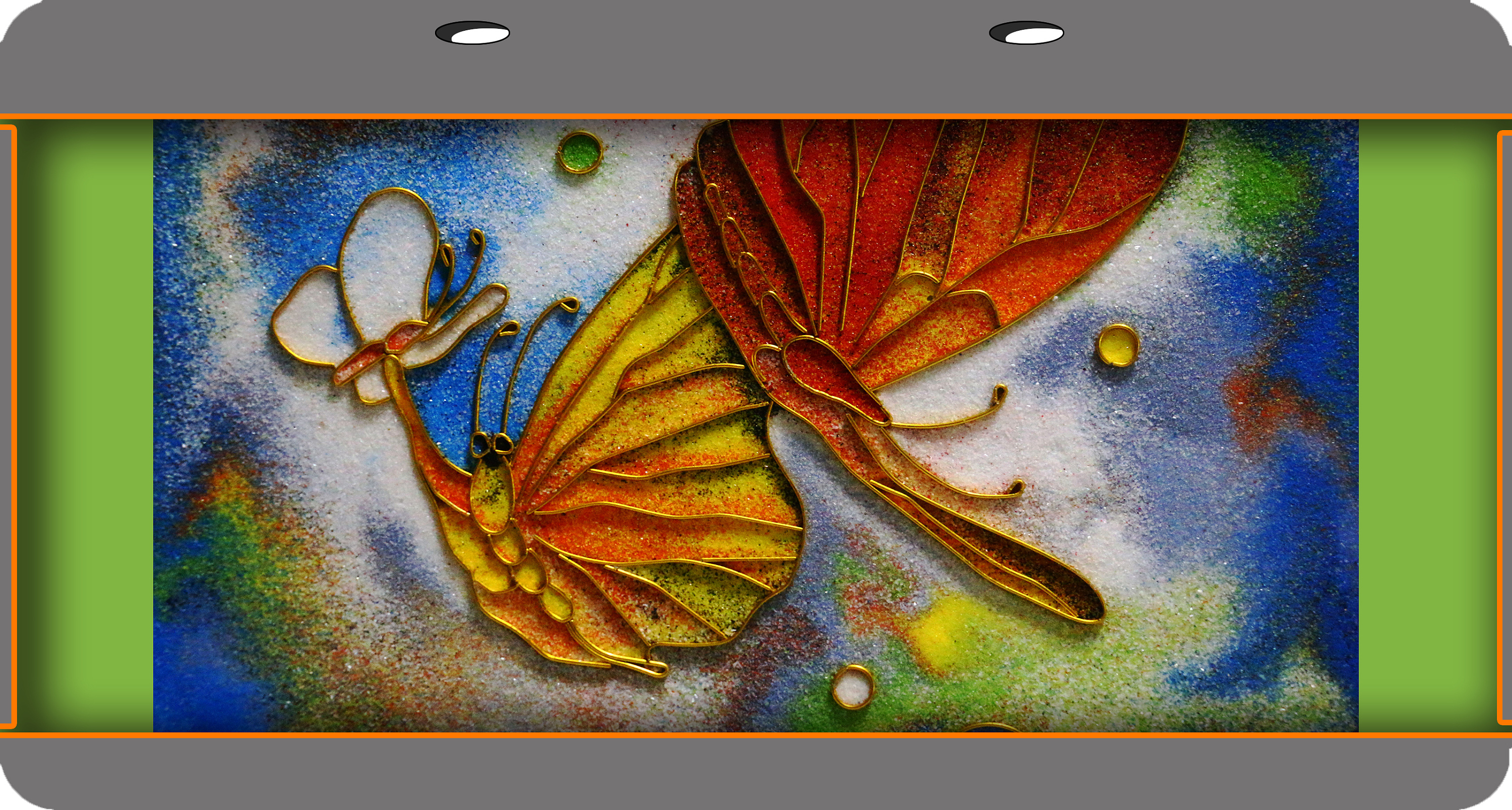 匠心· 【蝶·舞】[金丝彩砂画]