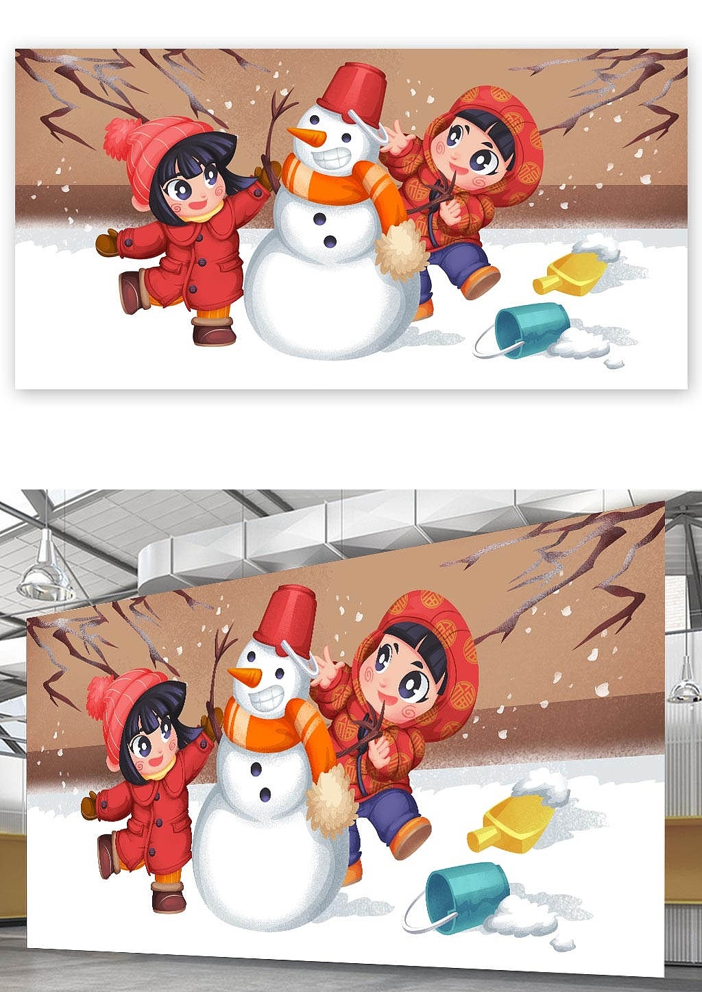 2021春节插画（图ZMjI3NjA2OTQ0） - 商业插画 - 站酷设计师J自在原创素材 - 站酷ZCOOL