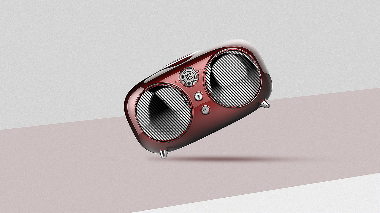 ai移动音响原创设计-复古音箱两小只来了哦
