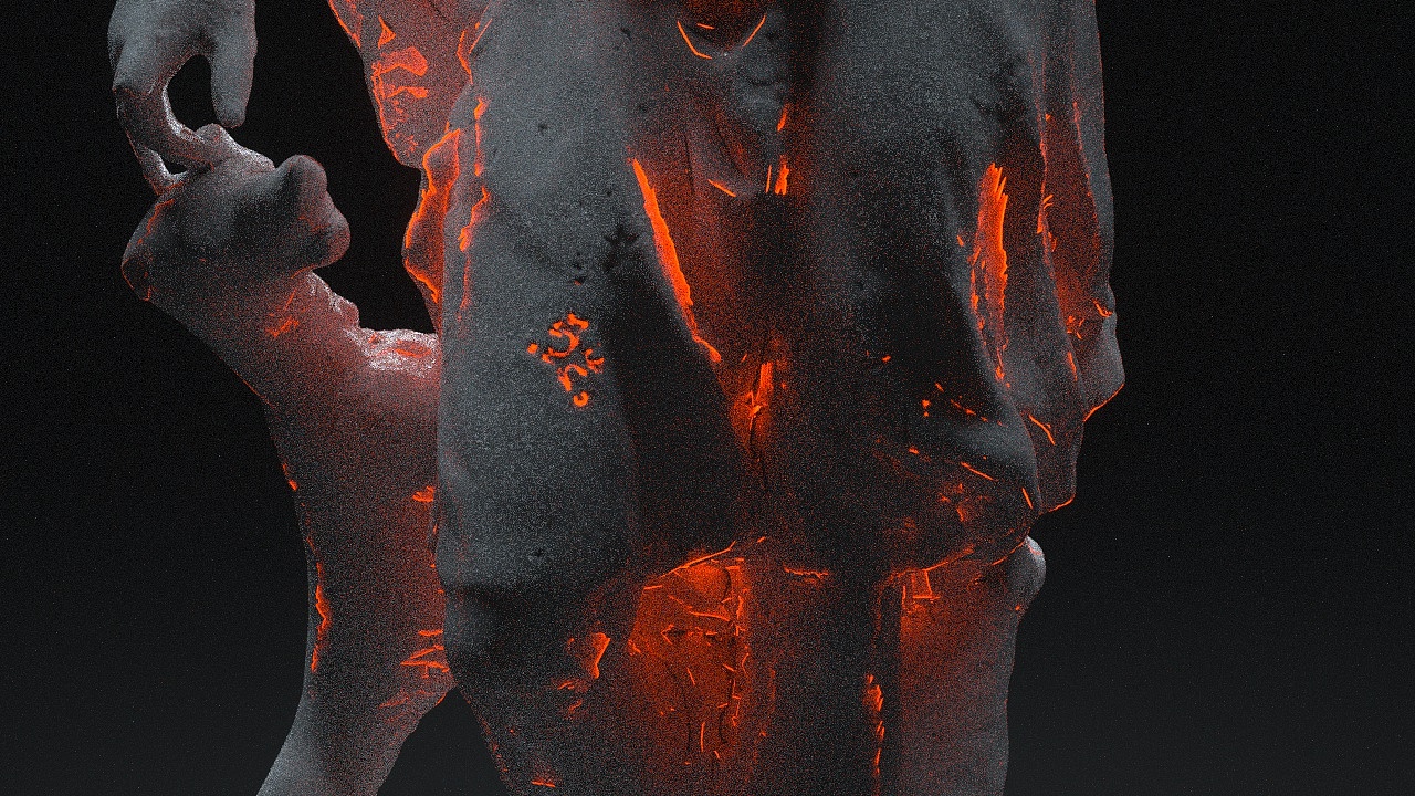 三维燃烧雕像视频制作