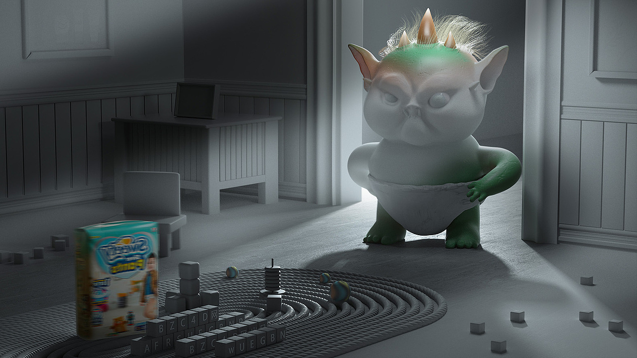 尿不湿创意海报制作（ZBrush+C4D）（图ZMzAyODY4MzIw） - 海报 - 站酷设计师张斌_design原创素材 - 站酷ZCOOL