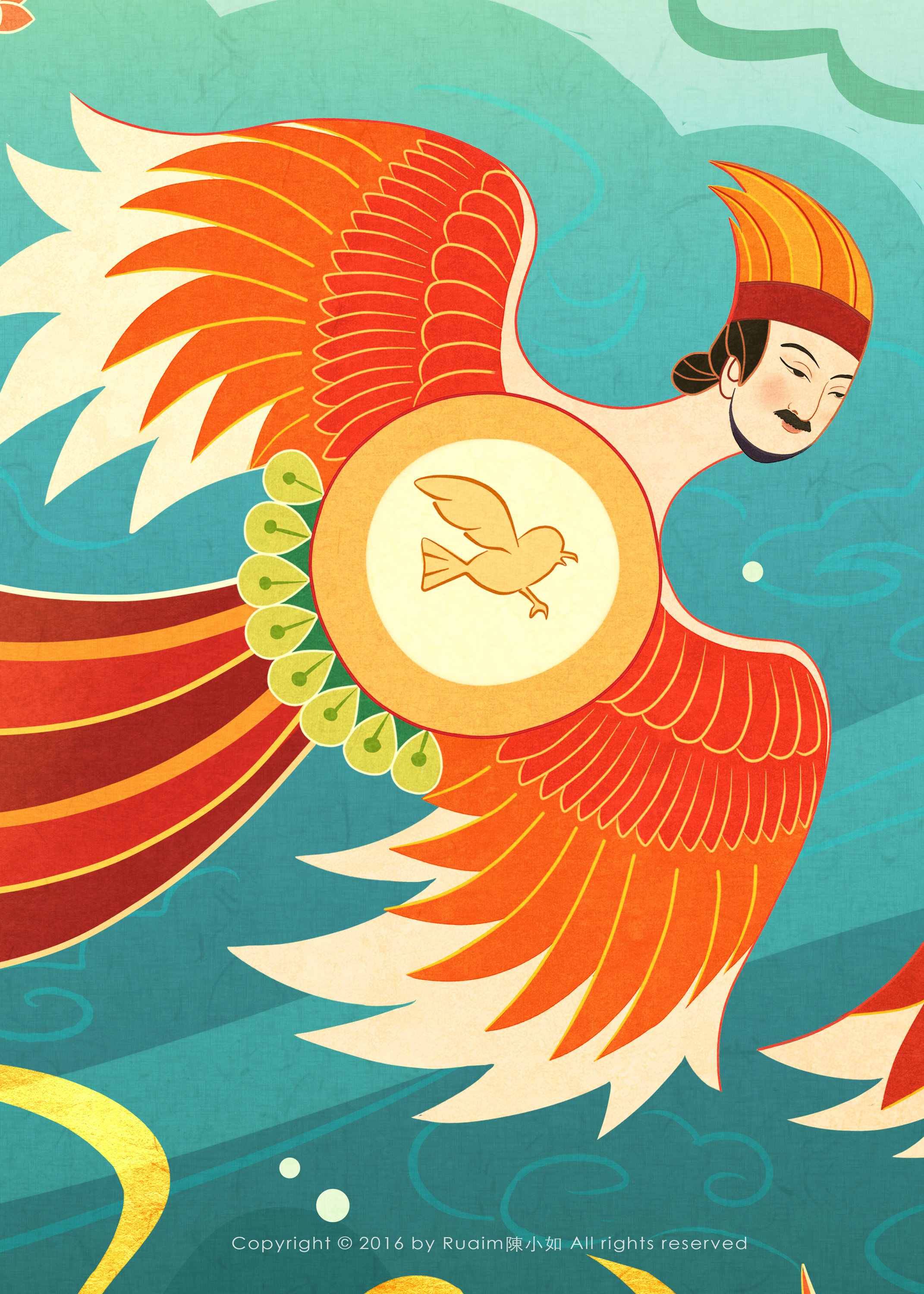 日月之神,神话为画——装饰插画