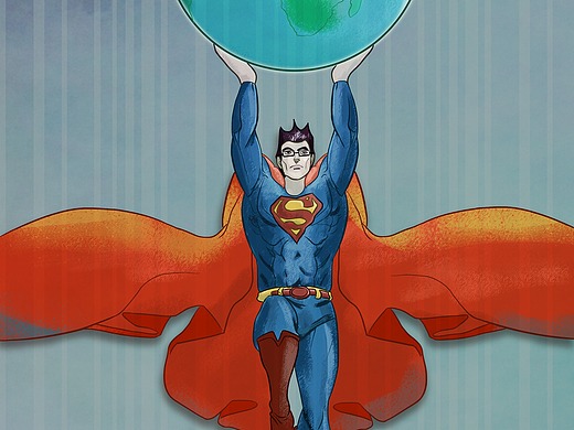 海报设计-吾尊超人(世界地球日)