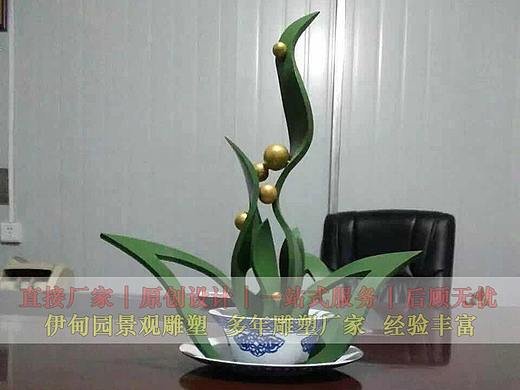 兰花不锈钢雕塑  植物雕塑
