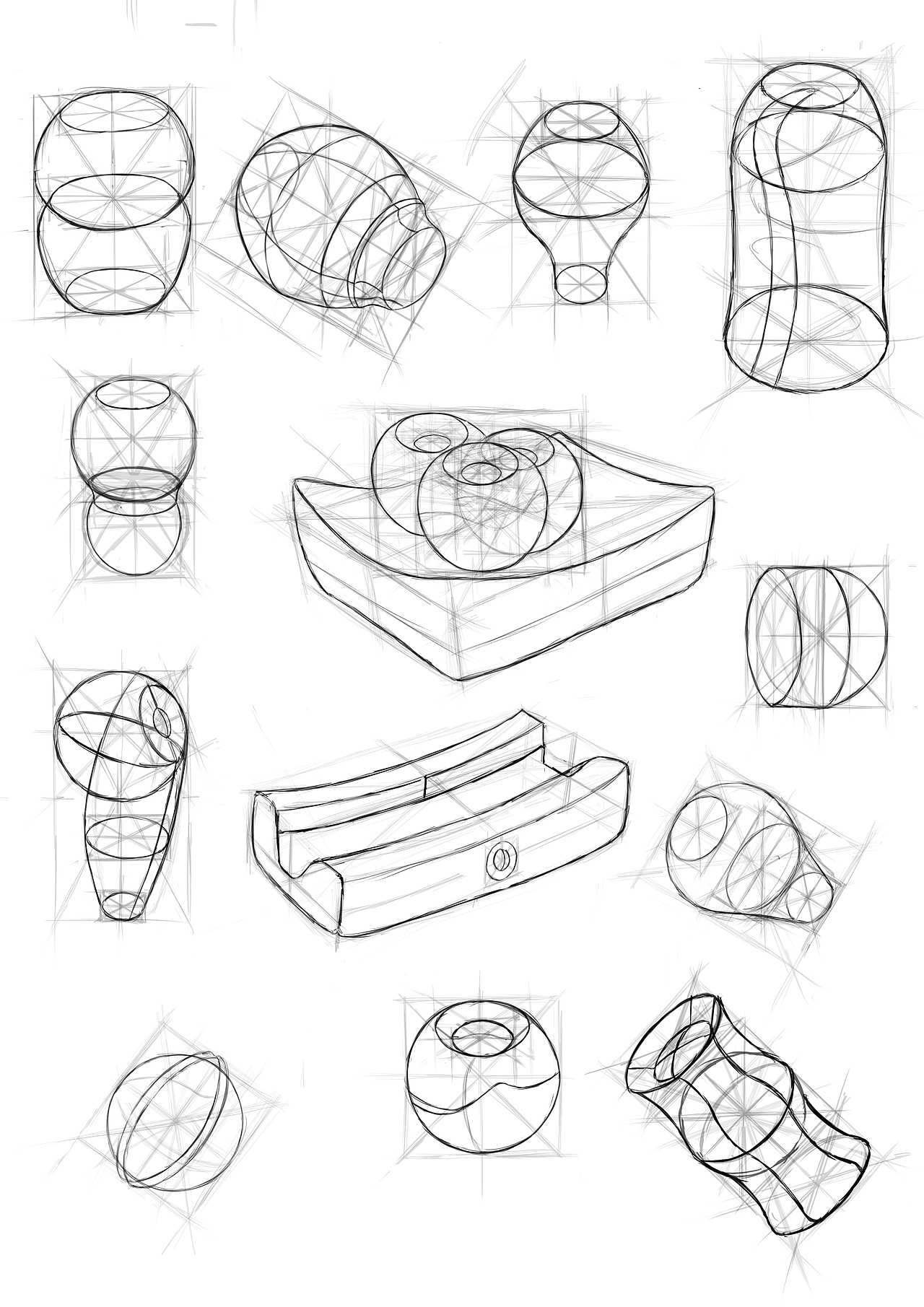 線稿基礎(chǔ)透視練習(xí)（圖ZMTU2MDY1NzA0） - 繪畫 - 站酷設(shè)計(jì)師一株白蘭原創(chuàng)素材 - 站酷ZCOOL