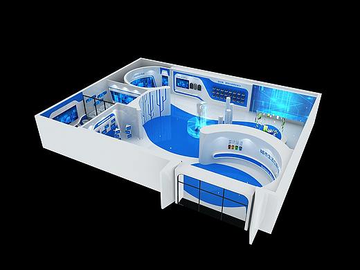 垃圾科普馆2科技风蓝白系3D效果图