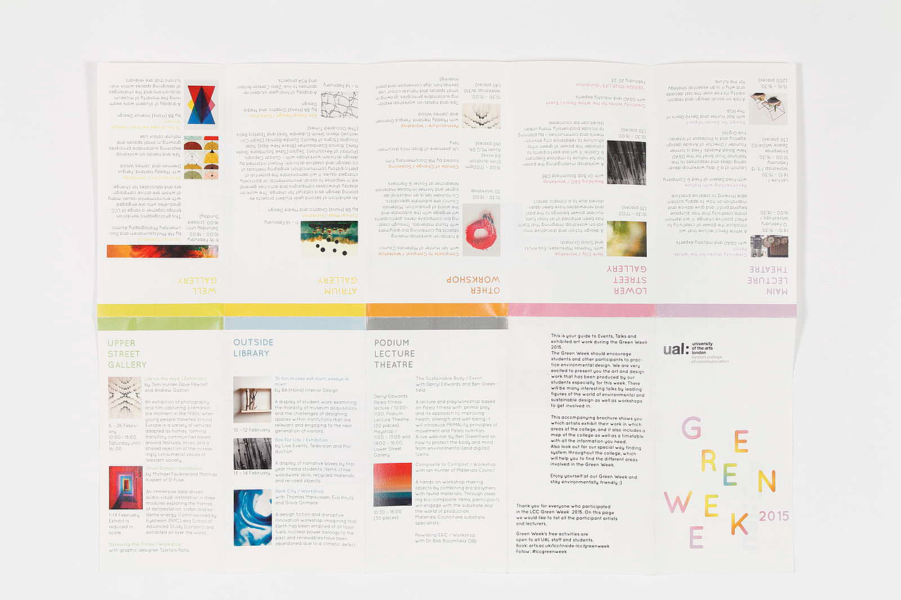 LCC green week brochure 伦敦传媒学院创意周导航手册
