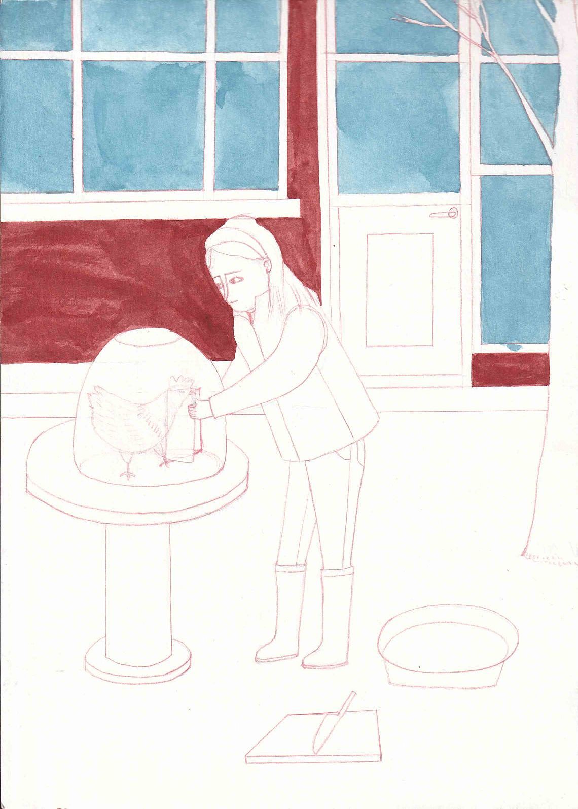 过年插画【春节童谣】二十七,宰年鸡