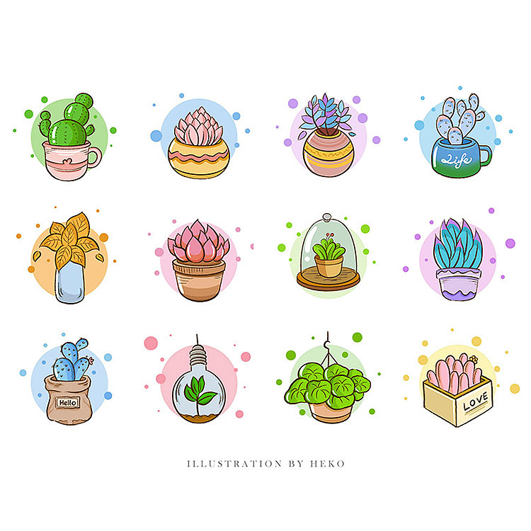 手绘小植物素材