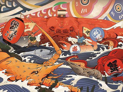 蟹王道 ｜ 品牌系列插画