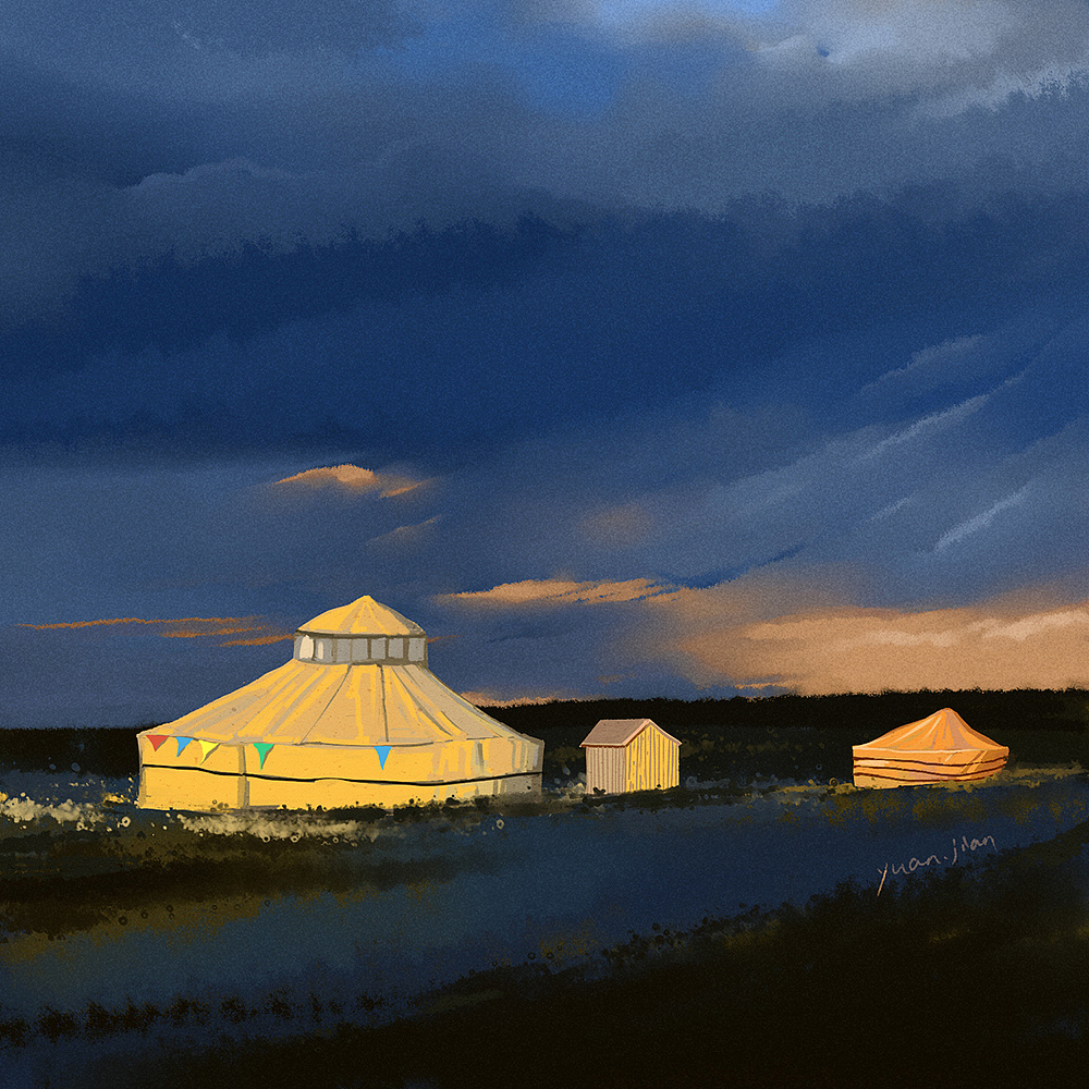 《乌兰巴托的夜》插画新锐潮流插画Y_jianjian 原创作品 站酷 (ZCOOL)