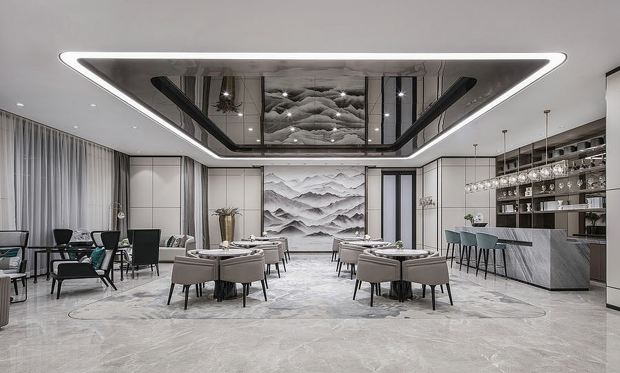 如聿空间设计 | 新中式风格售楼处（图ZMTI1NDU1NjY4） - 家装设计 - 站酷设计师扮家家室内设计网原创素材 - 站酷ZCOOL