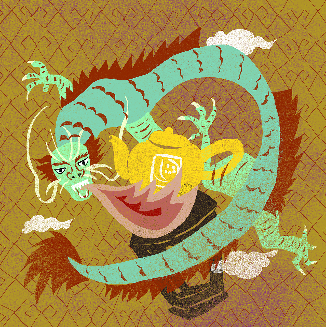 Haohao Tea（图ZMTMyMDYwNDY0） - 商业插画 - 站酷设计师插画师小洁Alicia原创素材 - 站酷ZCOOL