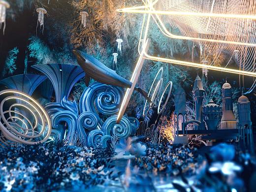 3d婚礼效果图 海洋风婚礼动效视频