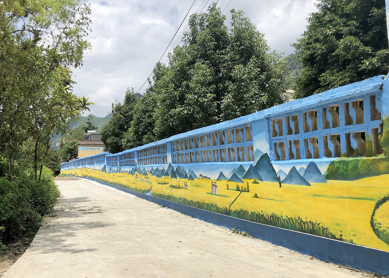 助力乡村振兴,环境美化手绘宣传墙绘.乡村振兴墙绘