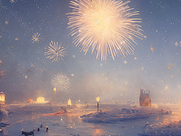 #站酷梦笔#雪花，灯笼，高清的兔子，烟花，弗雷德里克