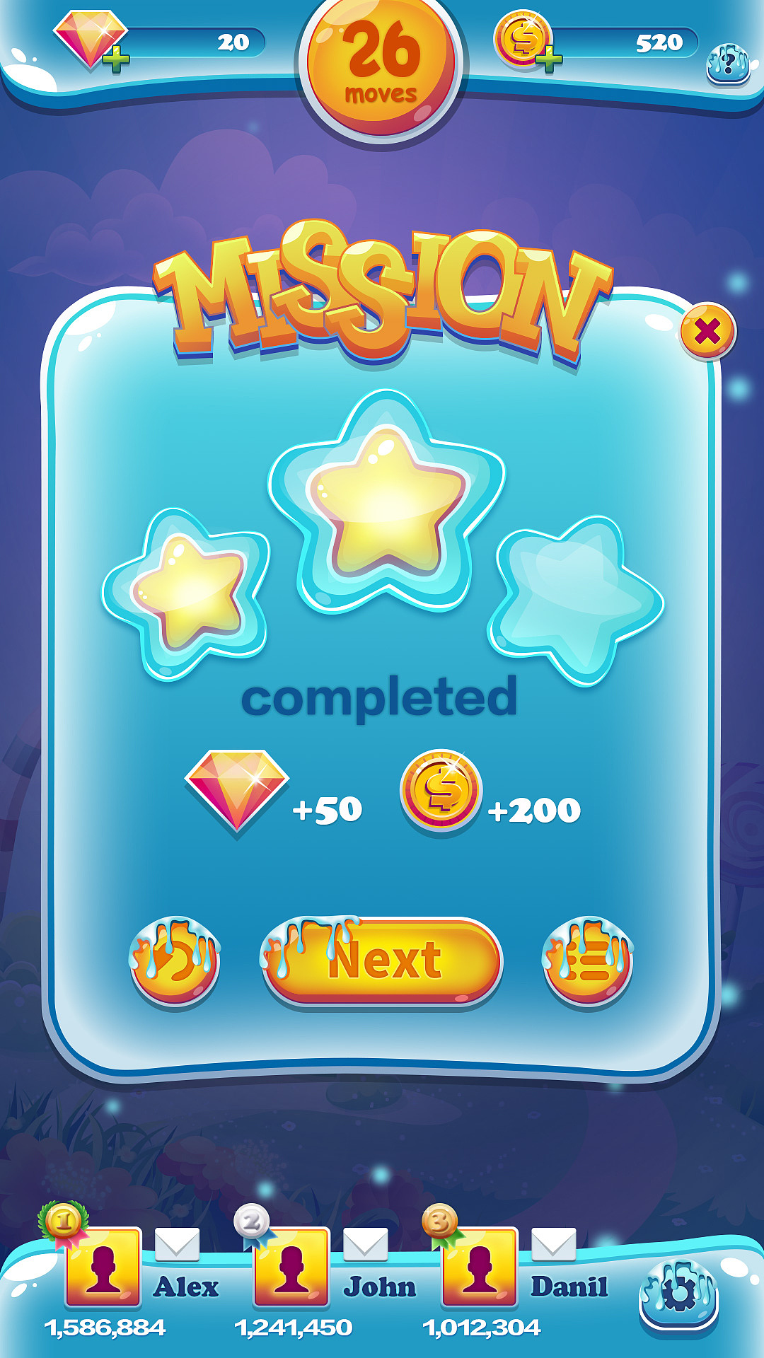 卡通水晶糖果屋消除手游戏界面