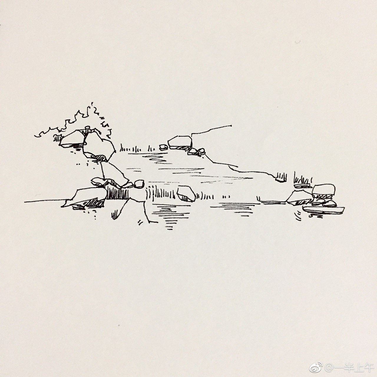 速写风景 速写植物