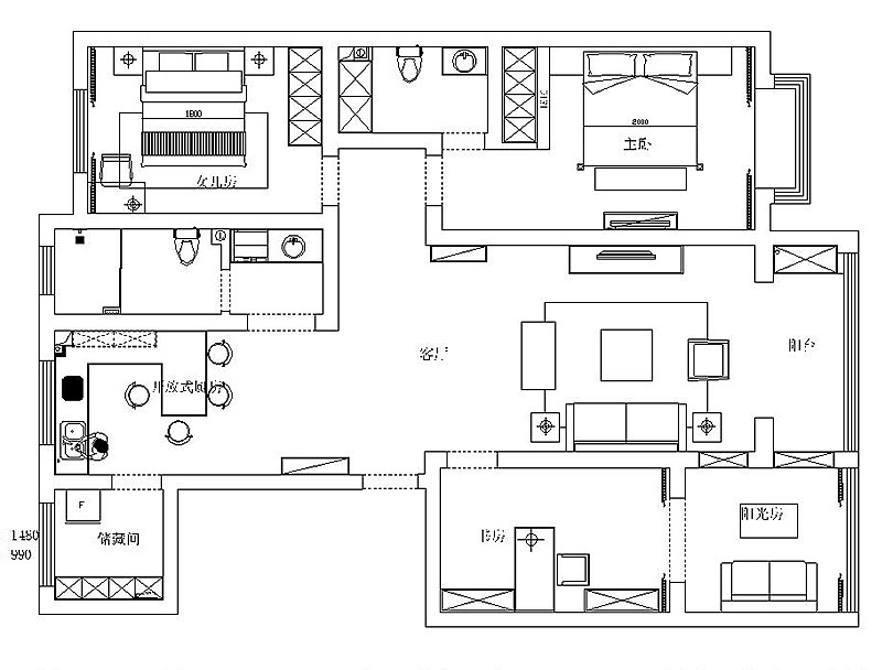 中森林语美墅140平新中式装修案例效果图,美爆了