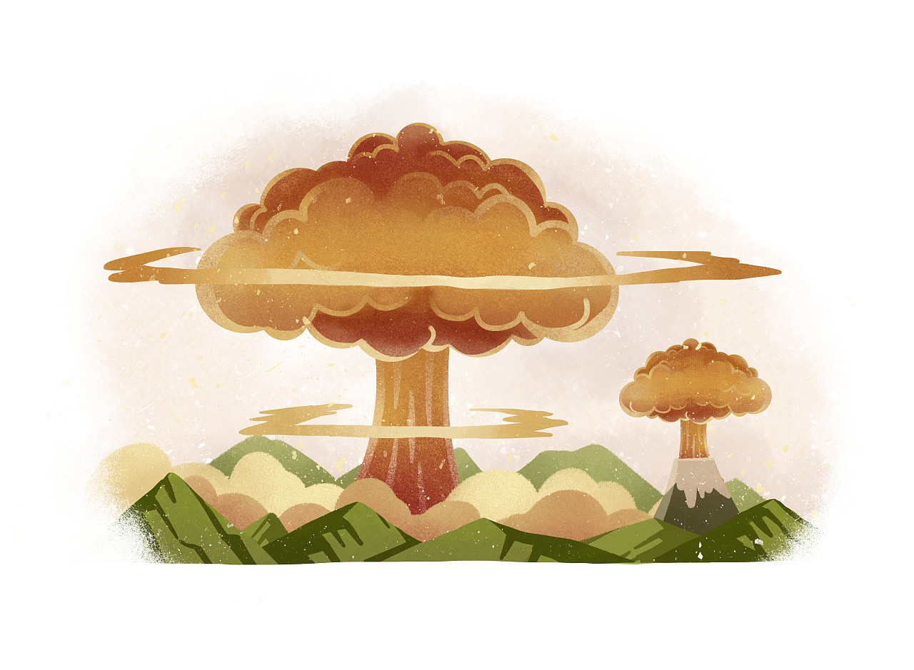 蘑菇云画法核弹图片