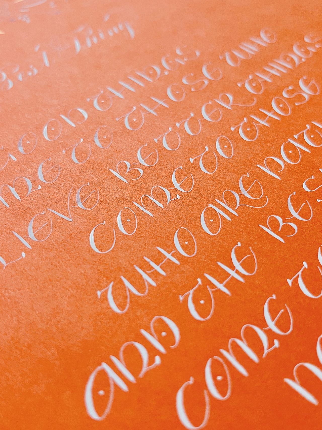 英文书法|橙色古典