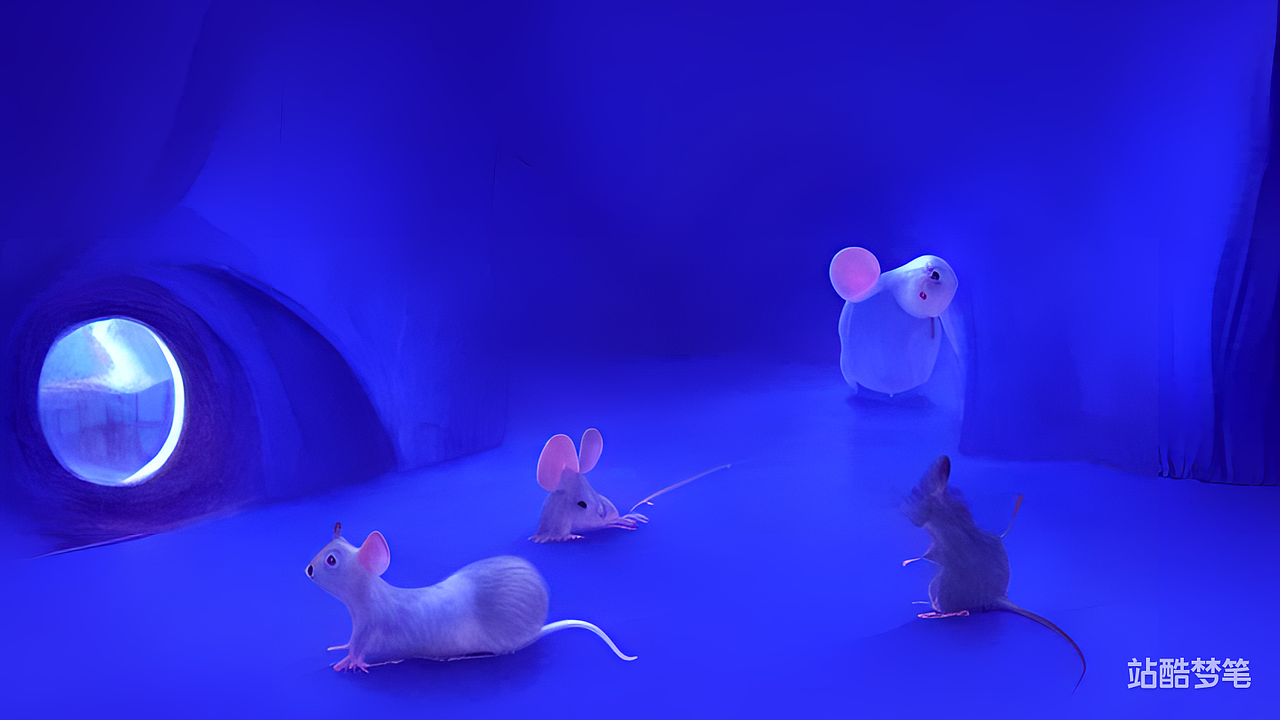 #站酷梦笔#橱柜里很多小老鼠，超现实主义,电影打光（图ZMzI2MDI4NzY0） - AI作品 - 站酷设计师yuanyue284原创素材 - 站酷ZCOOL