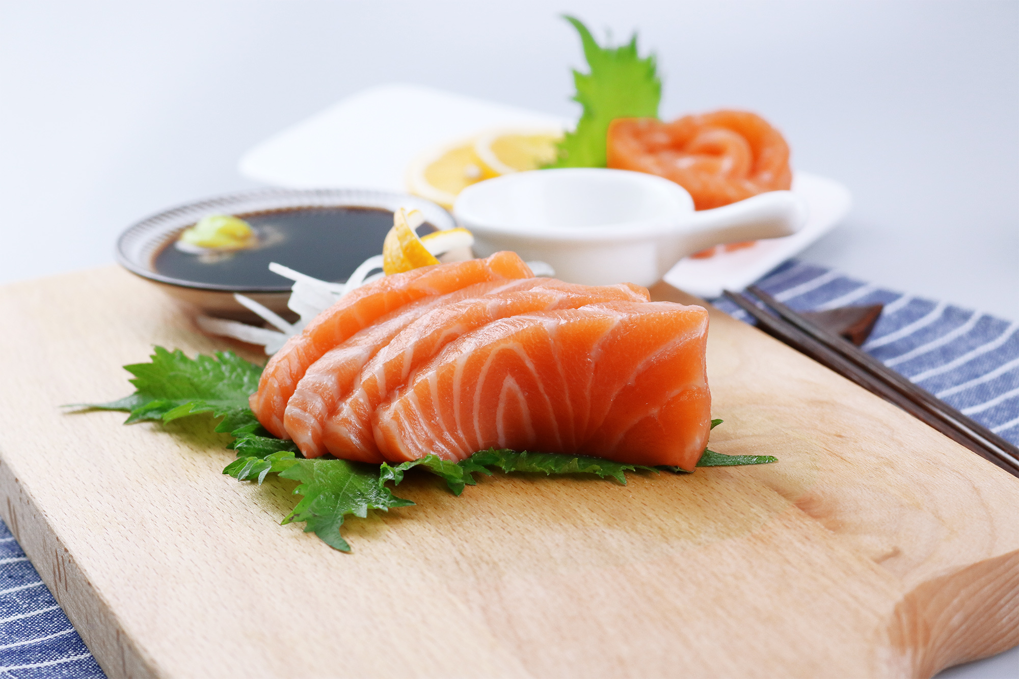 一组三文鱼拍摄