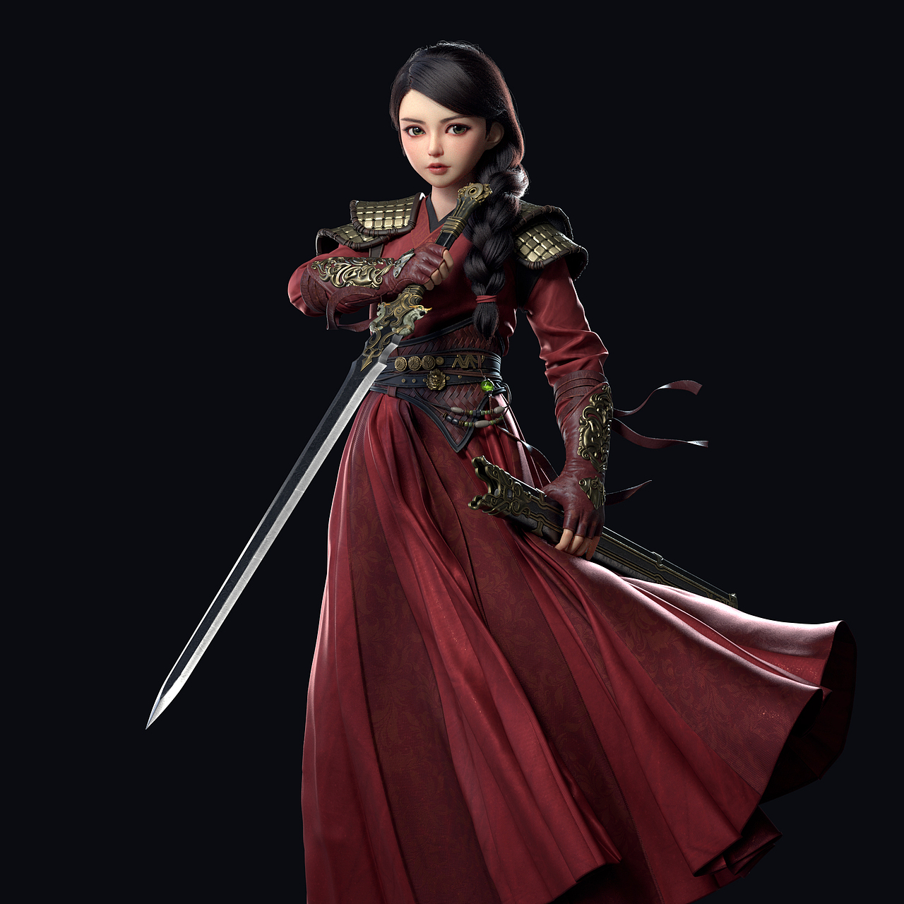 花木兰|三维|人物/生物|moncrief_原创作品-站酷zcool