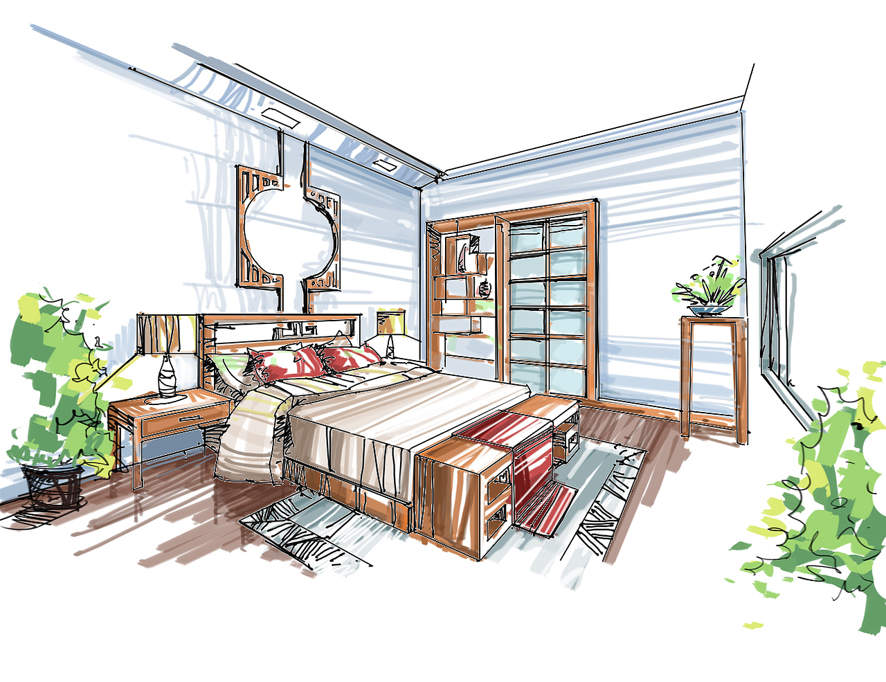 室内手绘效果图|插画|商业插画|园设计_原创作品-站酷zcool