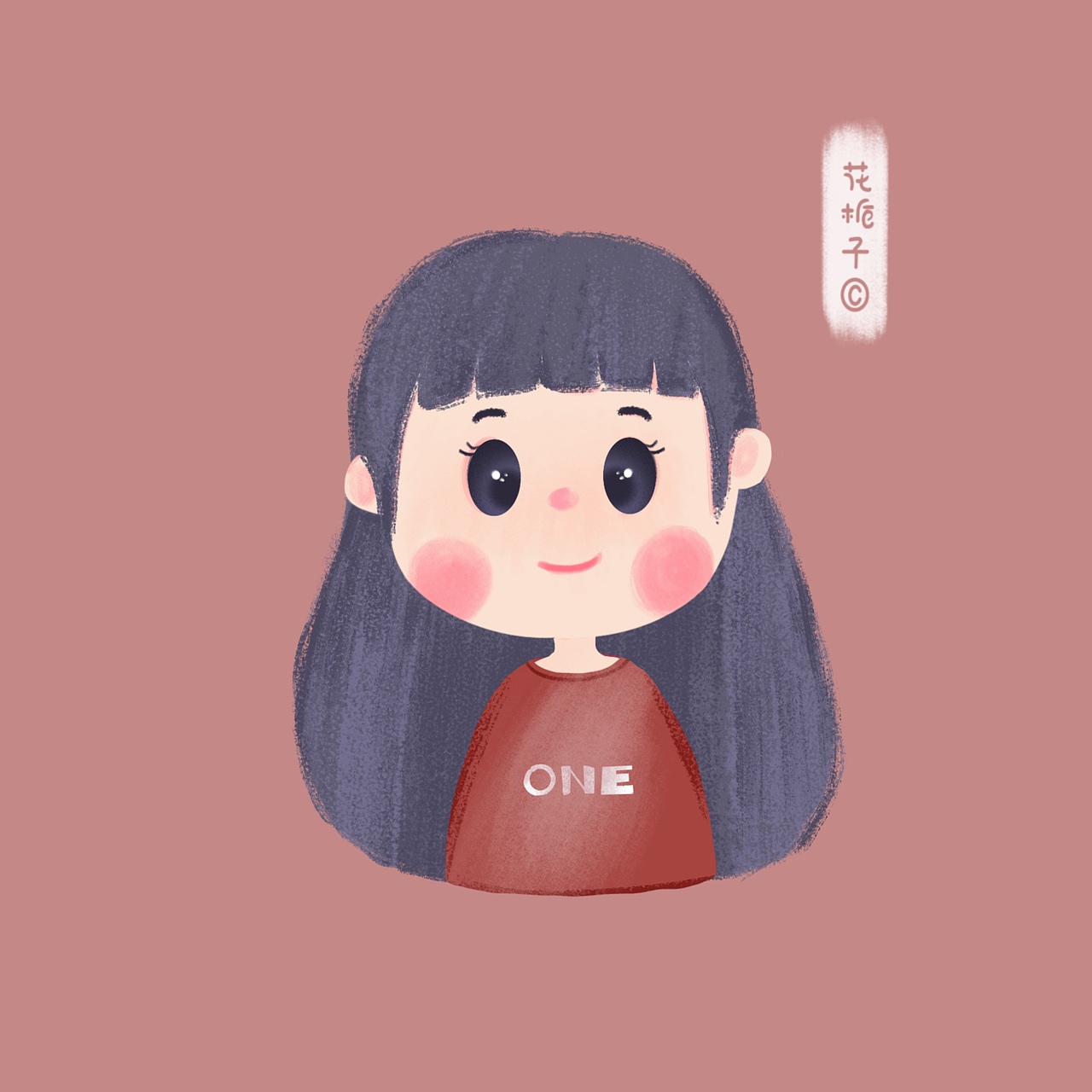 彩色女生可爱头像