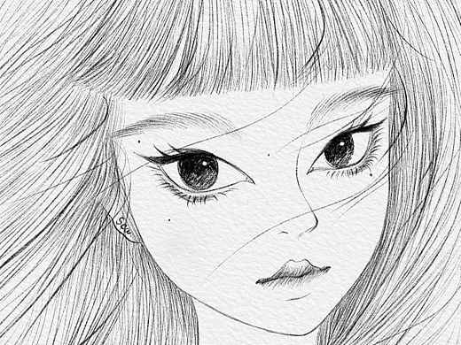 素描黑白女头