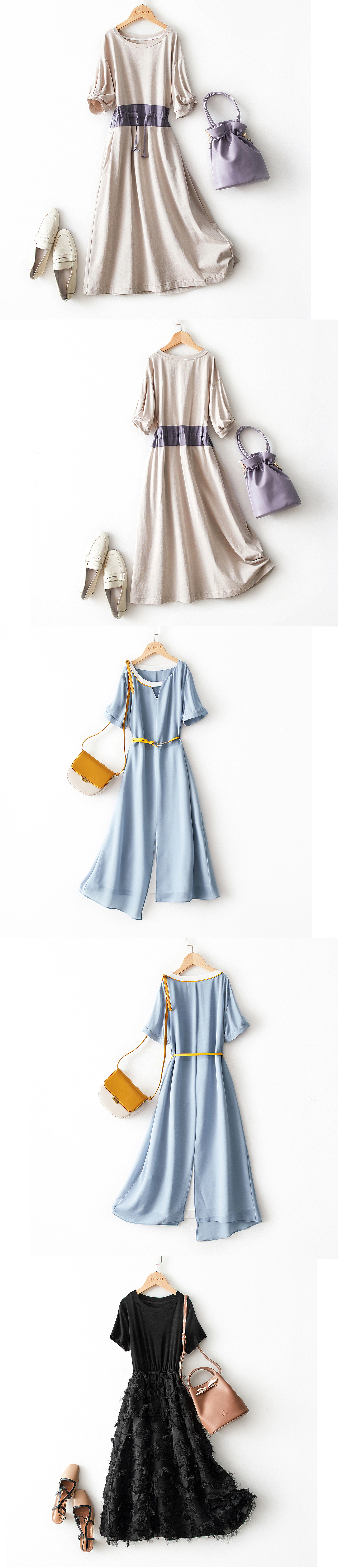 连衣裙长裙平铺拍摄创意摆拍白底图女装产品电商拍照