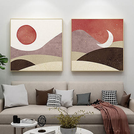 日月同辉|插画|商业插画|起贝艺术装饰画 - 原创作品 - 站酷 (zcool)