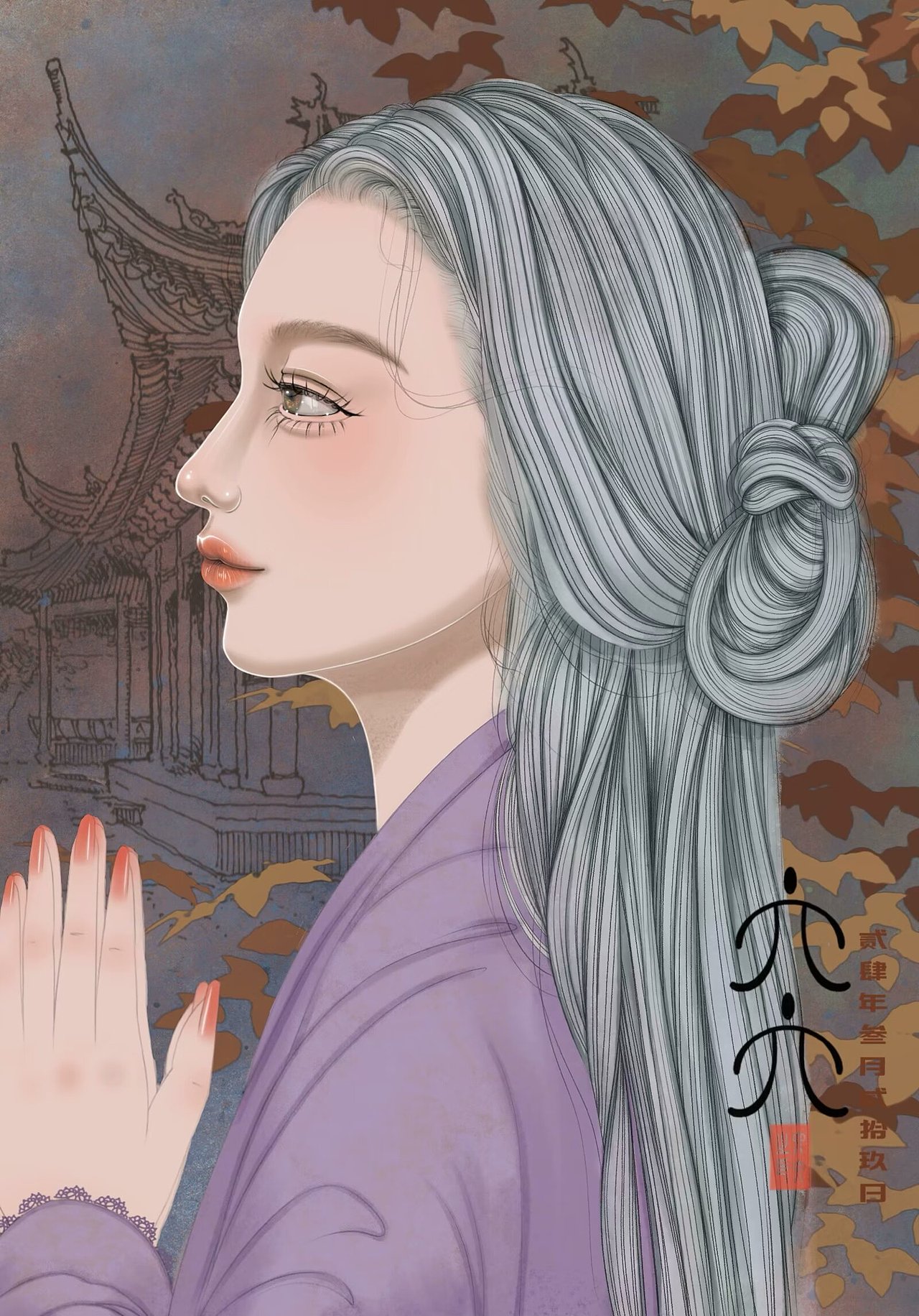 工笔水彩风古代女子头像合集