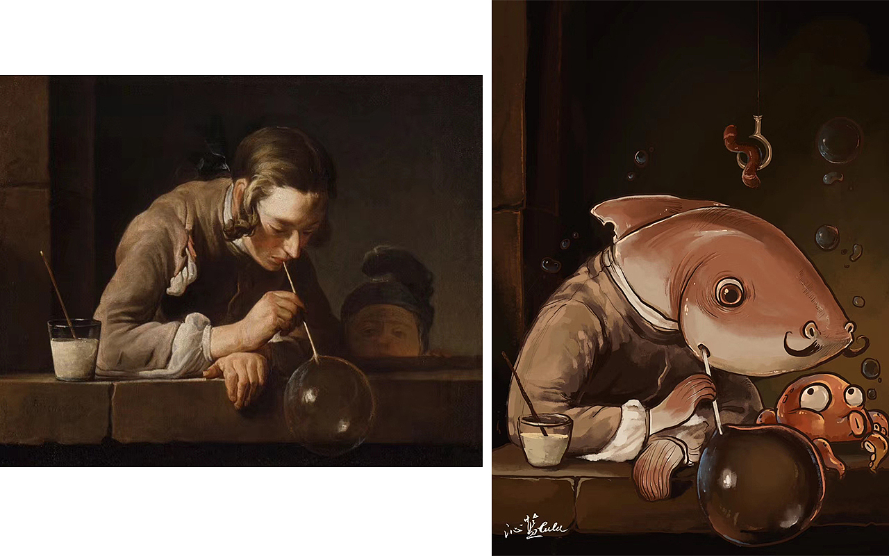 《吹肥皂泡的少年》