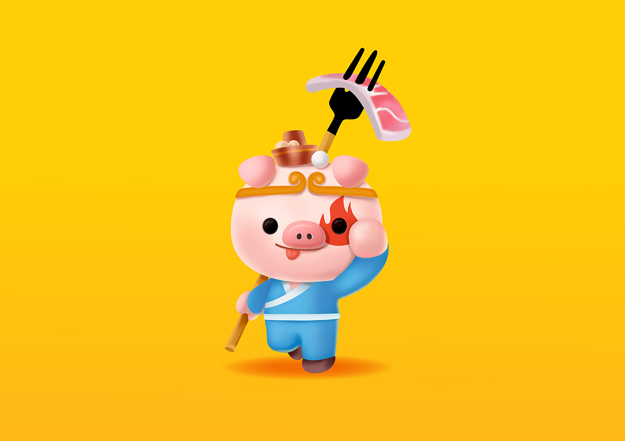 一个爱吃火锅的小猪（图ZMTM0MDYzODQ4） - IP形象 - 站酷设计师怪肉肉RORO原创素材 - 站酷ZCOOL