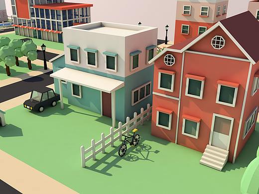 c4d lowpoly 风格