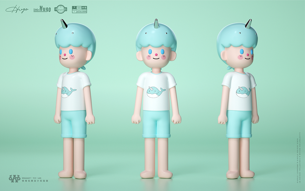 独角鲸男孩小雨果—水街商业广场IP设计