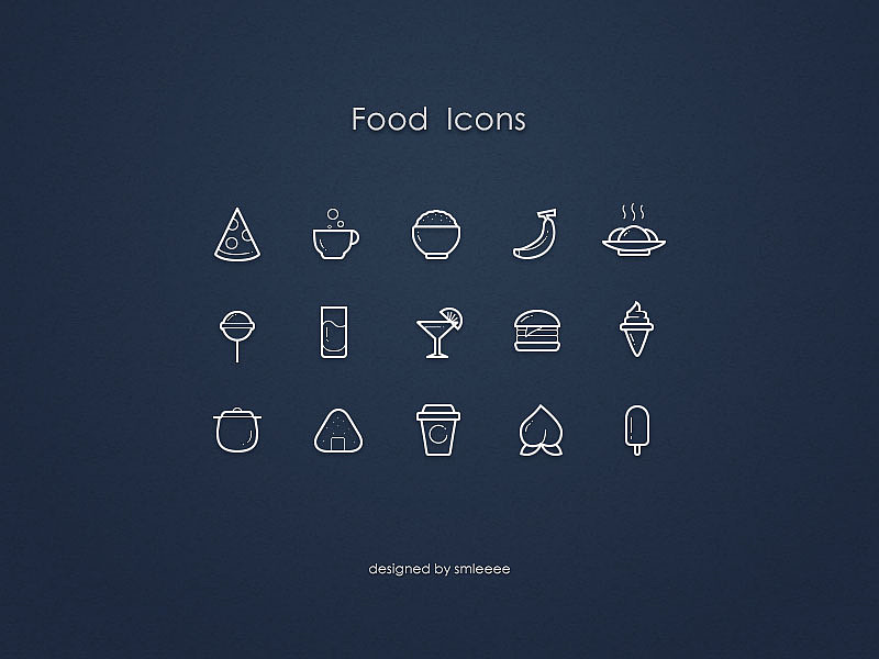 食物小图标.Food Icons.（图ZMjA4OTAwMDg=） - 图标 - 站酷设计师SmLeeee原创素材 - 站酷ZCOOL