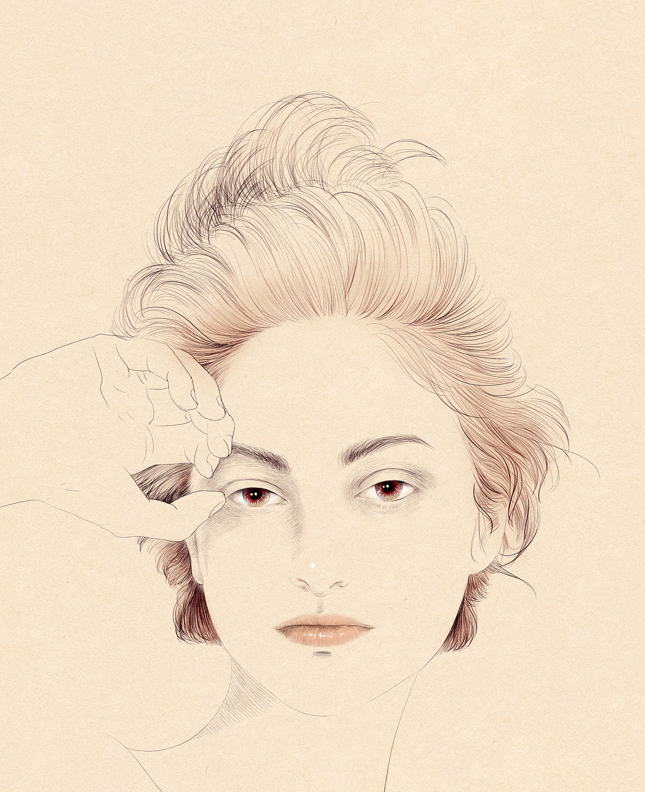 时尚人物手绘 单色|插画|创作习作|junemo - 原创作品 - 站酷 (zcool)